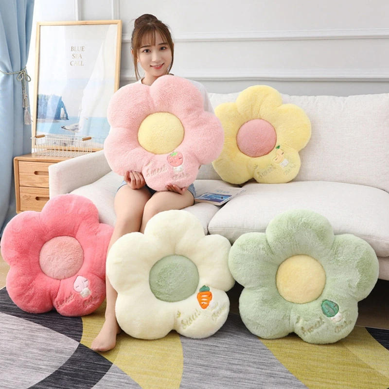 

Back Cushion Ins Flower Pillow Chair Cute Cushions Plush Sofa Throw Pillows Indoor Floor Pads Stuffed Pad Kids Gifts Oreiller