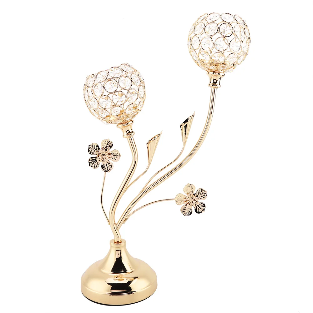 

Crystal Candle Holder Coffee Table Decorative Centerpiece Candlestick for Wedding