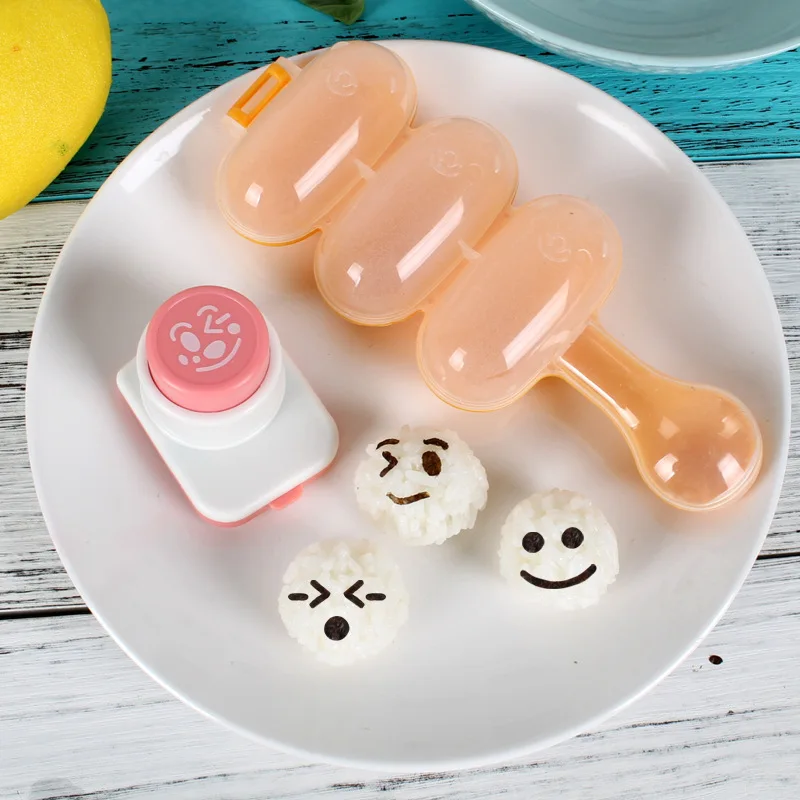 

Sushi Mold DIY Seaweed Nori Punch Cutter Smile Face Cartoon Rice Ball Onigiri Mould Kitchen Maker Bento Sushi Tool Decoration