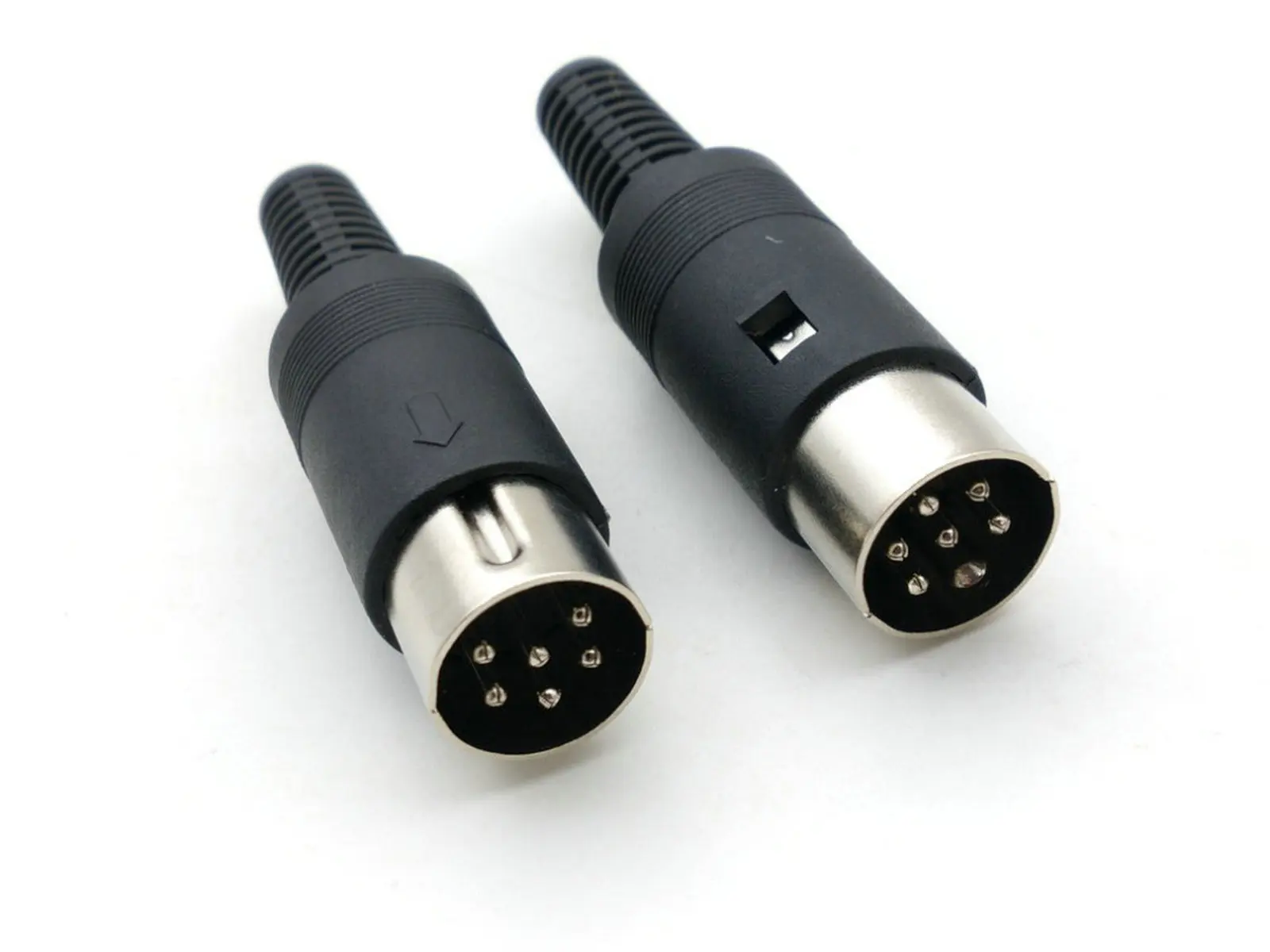 

50 Pcs DIN Plug Connector 6 Pin with Plastic Handle