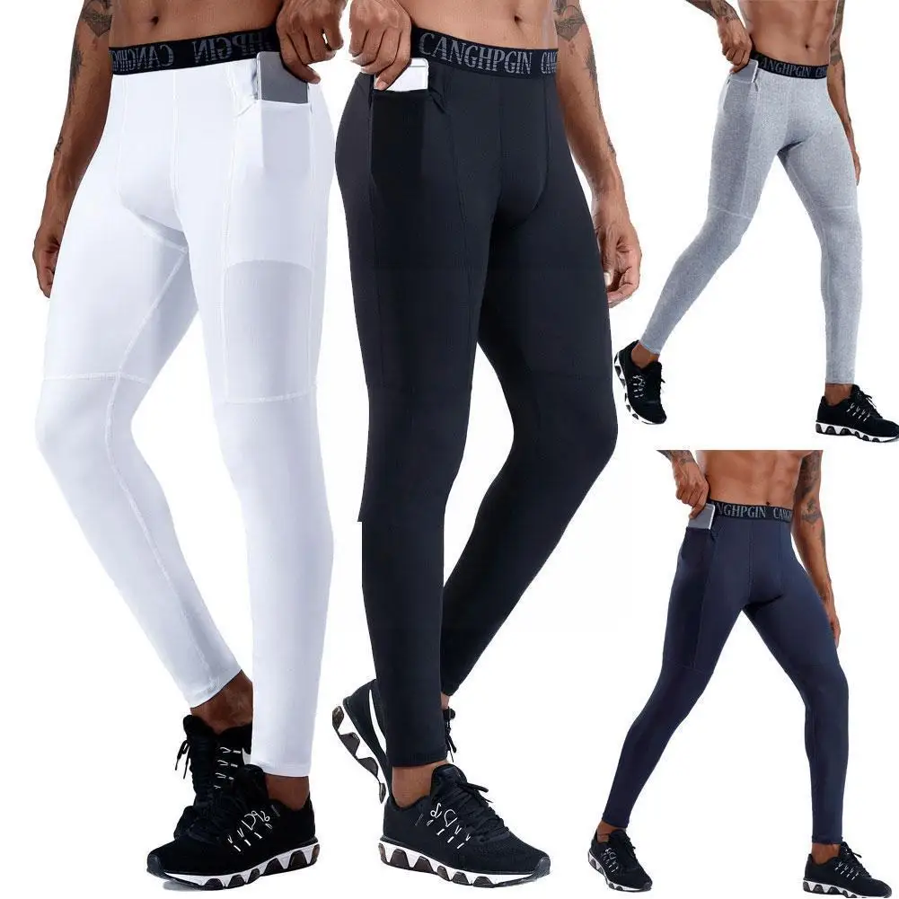

Men's Fitness Pants With Pockets Running Training Exercise Pants Training Fitness Quick-drying Compression Men's Trousers P8c6