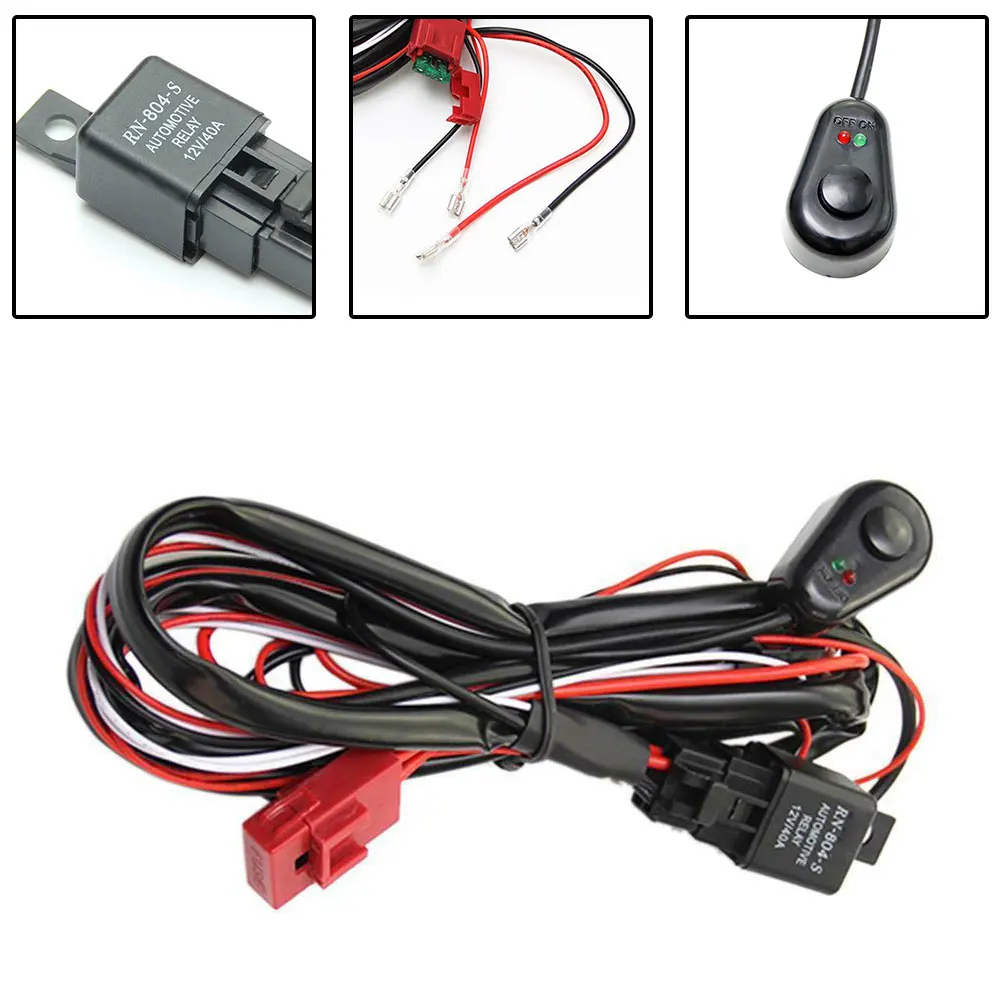 

Universal 12V LED Work Light Bar Laser Rocker Switch Wiring Harness Kit 40A Relay Fuse Set For Cars Truck Motorcycle Drop Ship