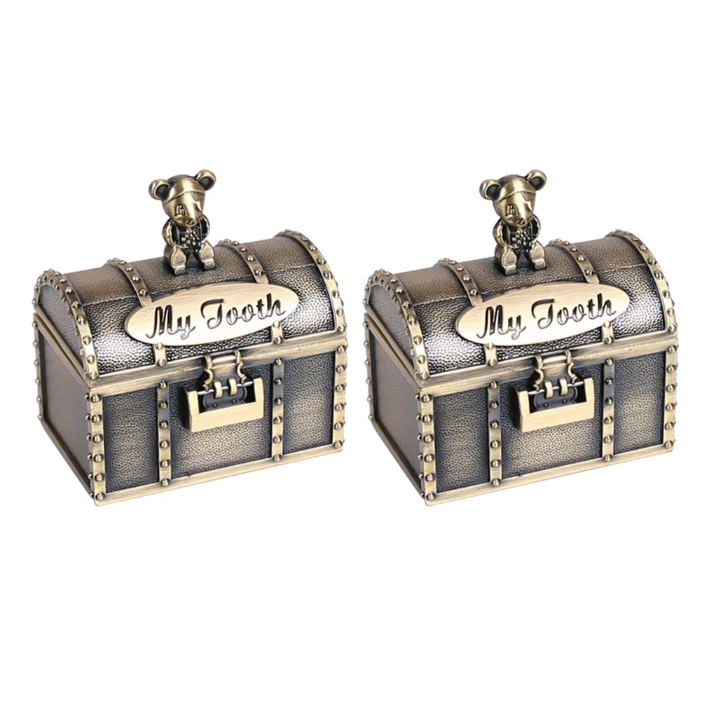 

2pcs Baby Teeth Storage Boxes Metal Baby Tooth Boxes Baby Tooth Treasure Boxes