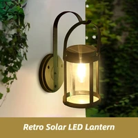 solar led wall lamp outdoor waterproof garden yard patio decoration hanging lamp wall mounted lantern led solar garden light