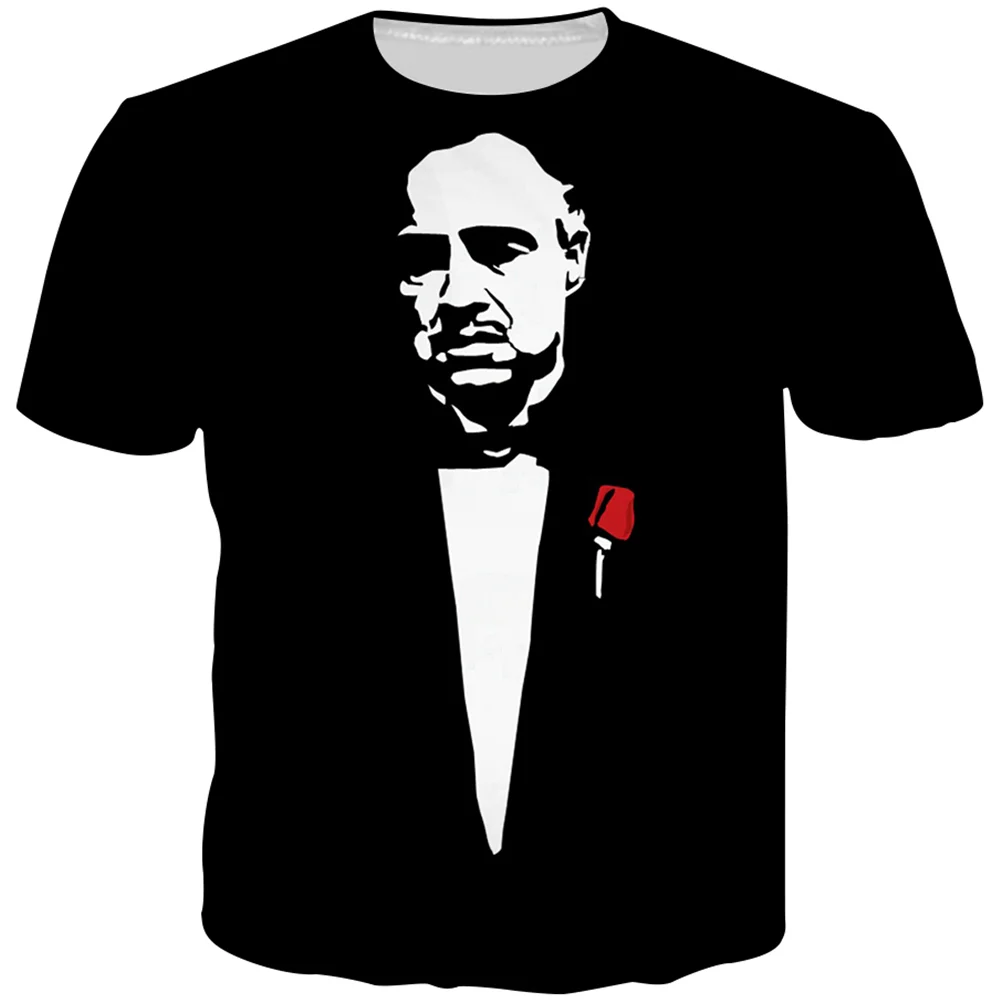 

Футболка Мужская/женская с 3D-принтом крестного отца, модная уличная одежда в стиле Харадзюку, повседневный топ с коротким рукавом, лето 2023