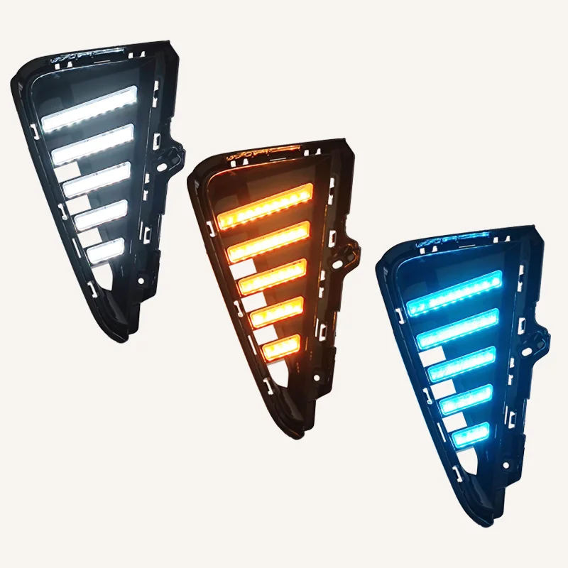 Фото DECHO для Geely Coolray 2021-2025 Proton X50 светодиодные противотуманные фары DRL передний бампер противотуманные фары дневные ходовые огни №3