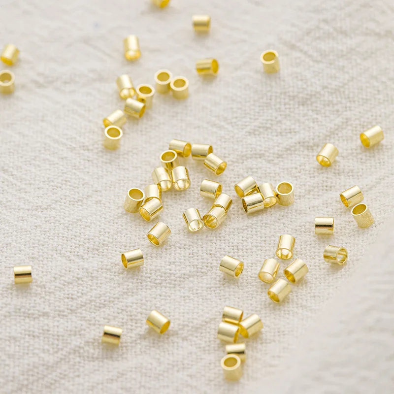 150pcs Crimp Tubes Beads Findings Stopper End Silver and Gold Color Plated Copper Craft Diy  Jewellery Making Accessories