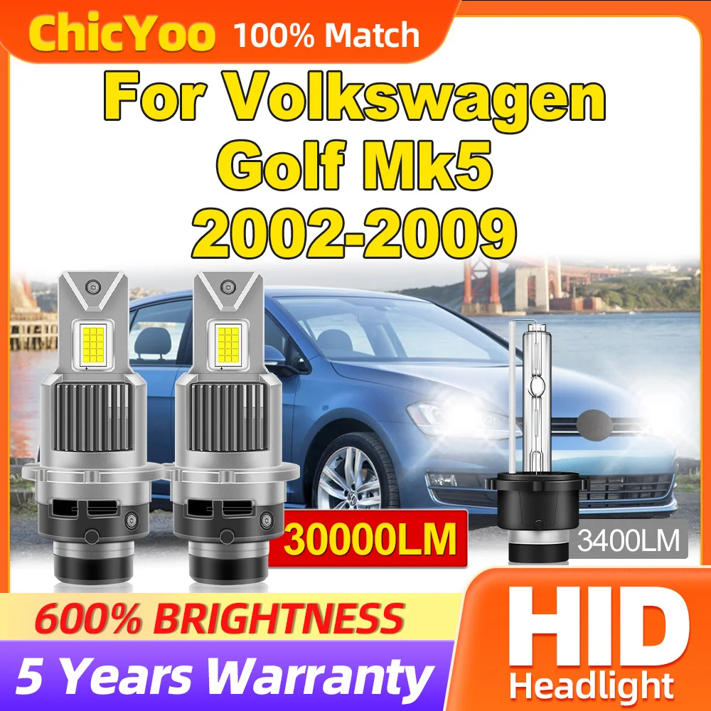 300 Вт турбо Автомобильные фары 6000 лм HID Ксеноновые 12 в 2002 K для Volkswagen Golf Mk5 2006-2007 2008