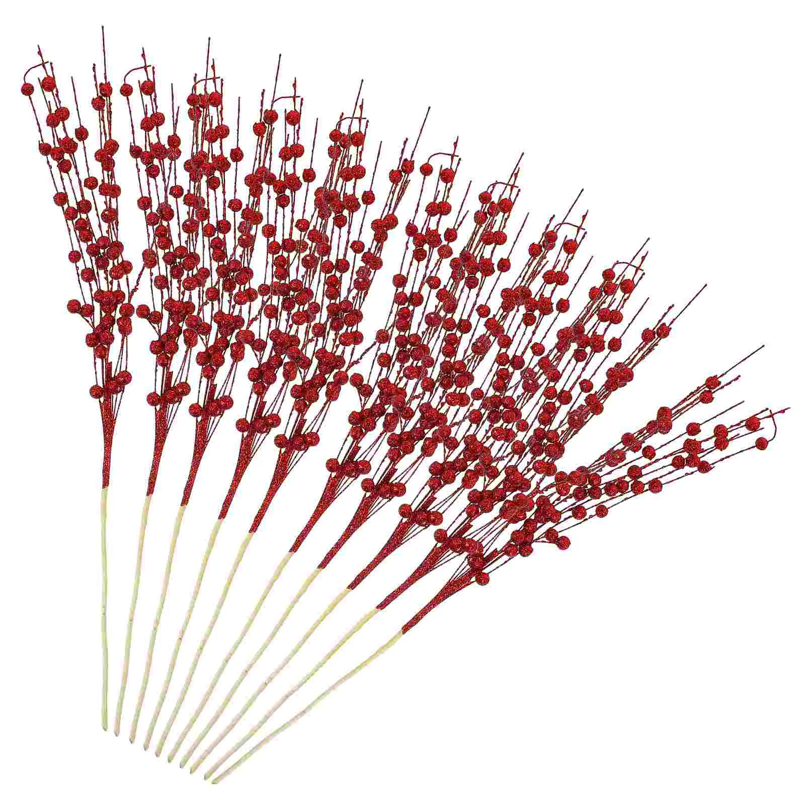 

10 Pcs Fake Berry Picks Christmas Tree Decor Branches Decoration Decorations Sequins Simulation Berries Stems Foam Ornaments