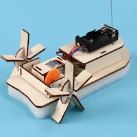 creative wooden remote control yacht diy hand assembled rc boat model student educational toy kit