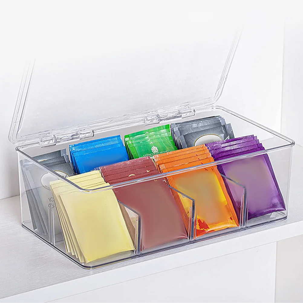

Coffee Bag Case Drink Containers Compartment Box Clear Tea Organizer Acrylic Capsule Holder Office Lid