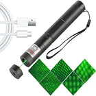 Тактическая лазерная указка, высокомощная USB перезаряжаемая ручка, лазерный фонарик, зеленыйкрасныйфиолетовый 303, прицел, указка с регулируемым фокусом
