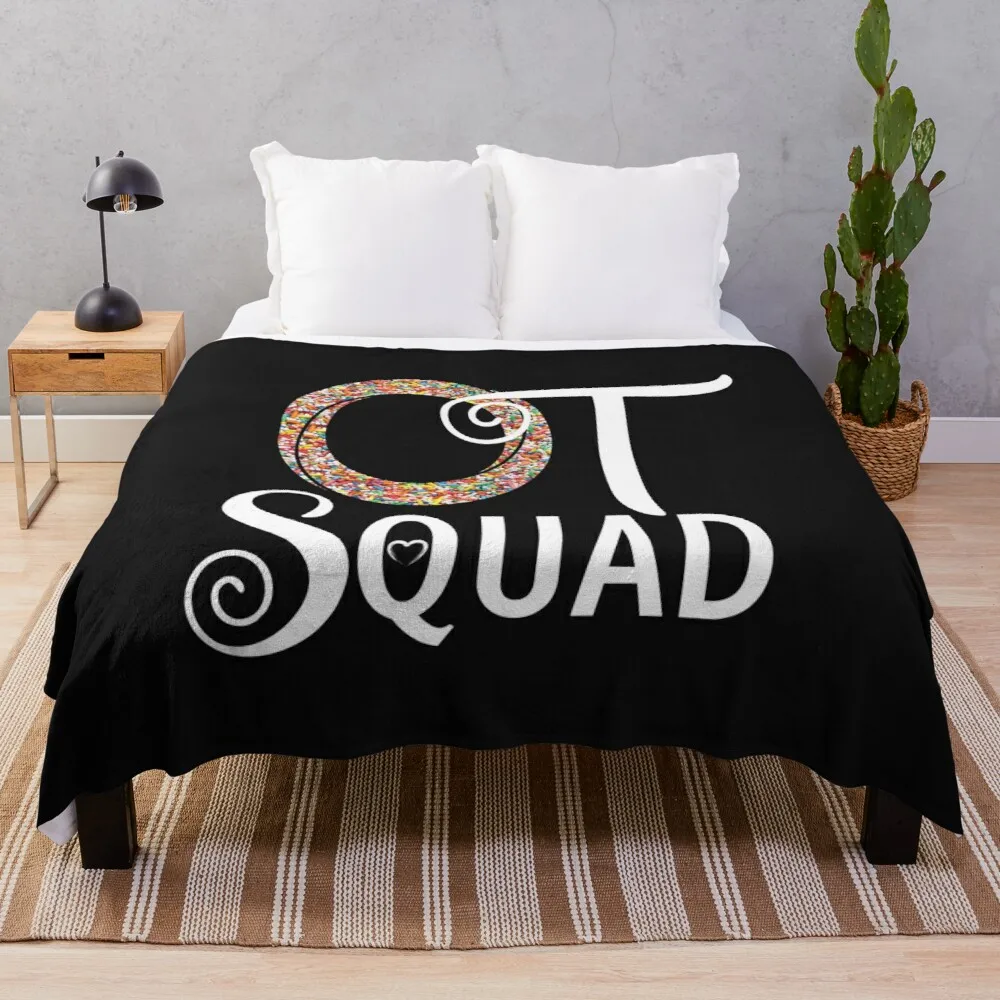 

OT Squad Occupational Therapy Colorful T-Shirt Therapy GiftThrow Blanket