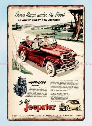 Настенная роспись домашняя таверна Jeepster Авто гараж манбера 1950 металлический