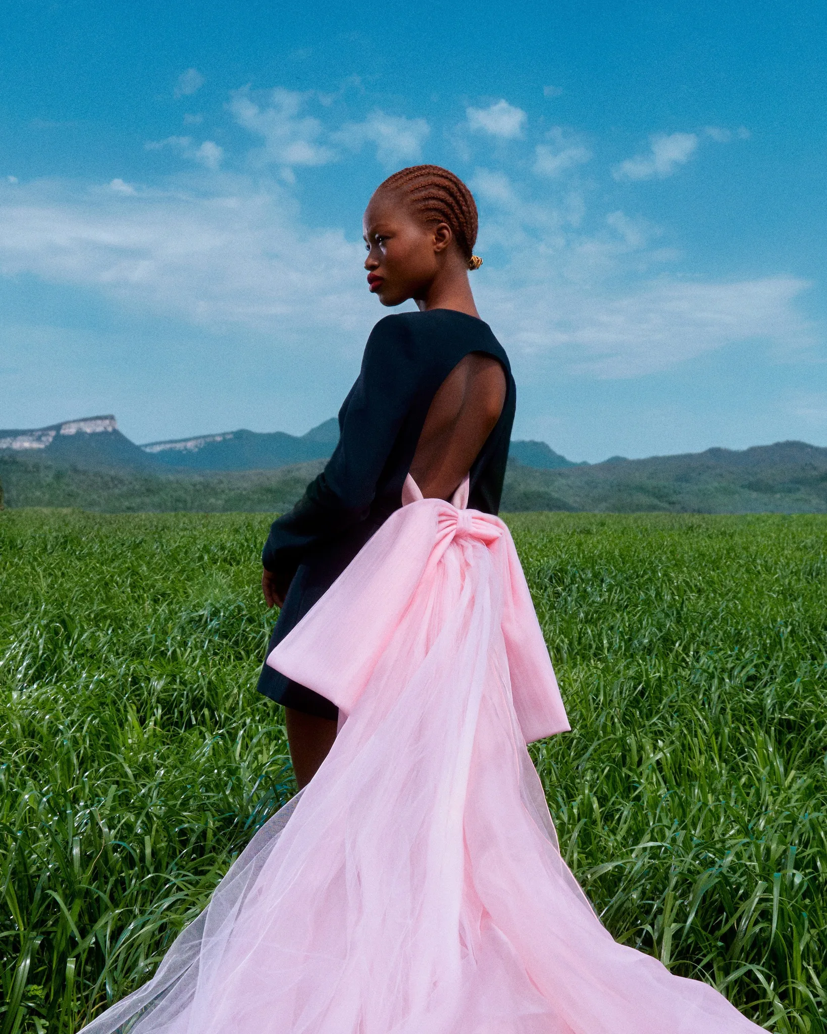 

Stylish Black Short Sheath Women Dresses With Big Pink Bow Backless Party Dress 4 Ways Stretchy Full Sleeves Gowns