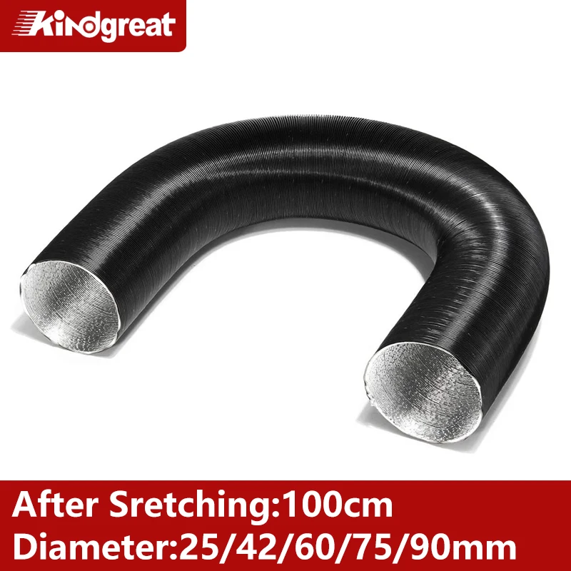 

For Webasto Eberspacher Diameter 25/42/60/76/90mm Aluminum Foil Warm Air Ducting Intake Outlet Exhaust Corrugated Hose Pipe