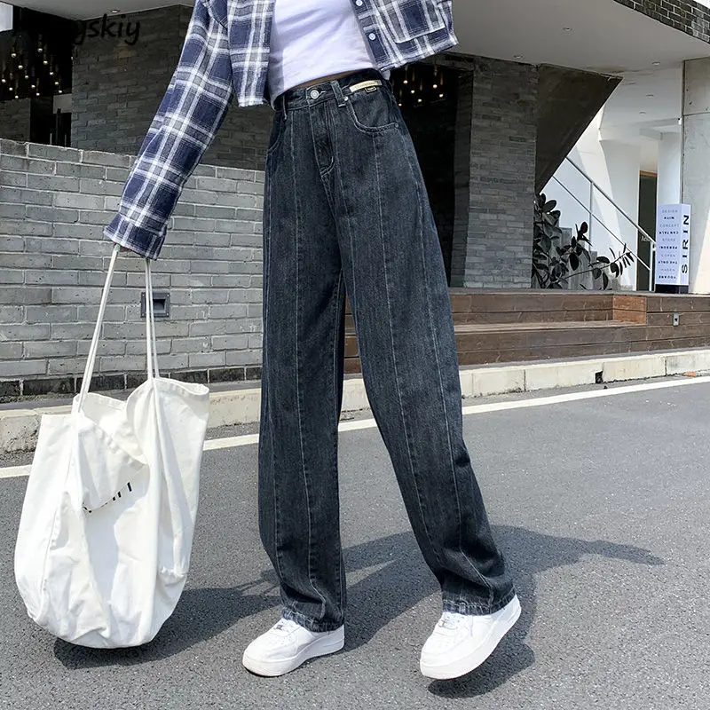 

Straight Jeans Women Stylish Spring Newest Retro Classic High Street Harajuku Females Chic Ulzzang All-match High-waist Vintage