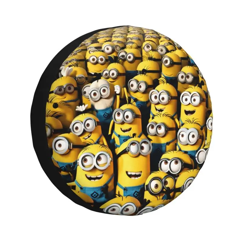 

Интересный чехол для запасного колеса Minions на заказ для Jeep Pajero SUV RV 4x4, защитные колеса автомобиля, аксессуары 14 дюймов, 15 дюймов, 16 дюймов, 17 дюймов