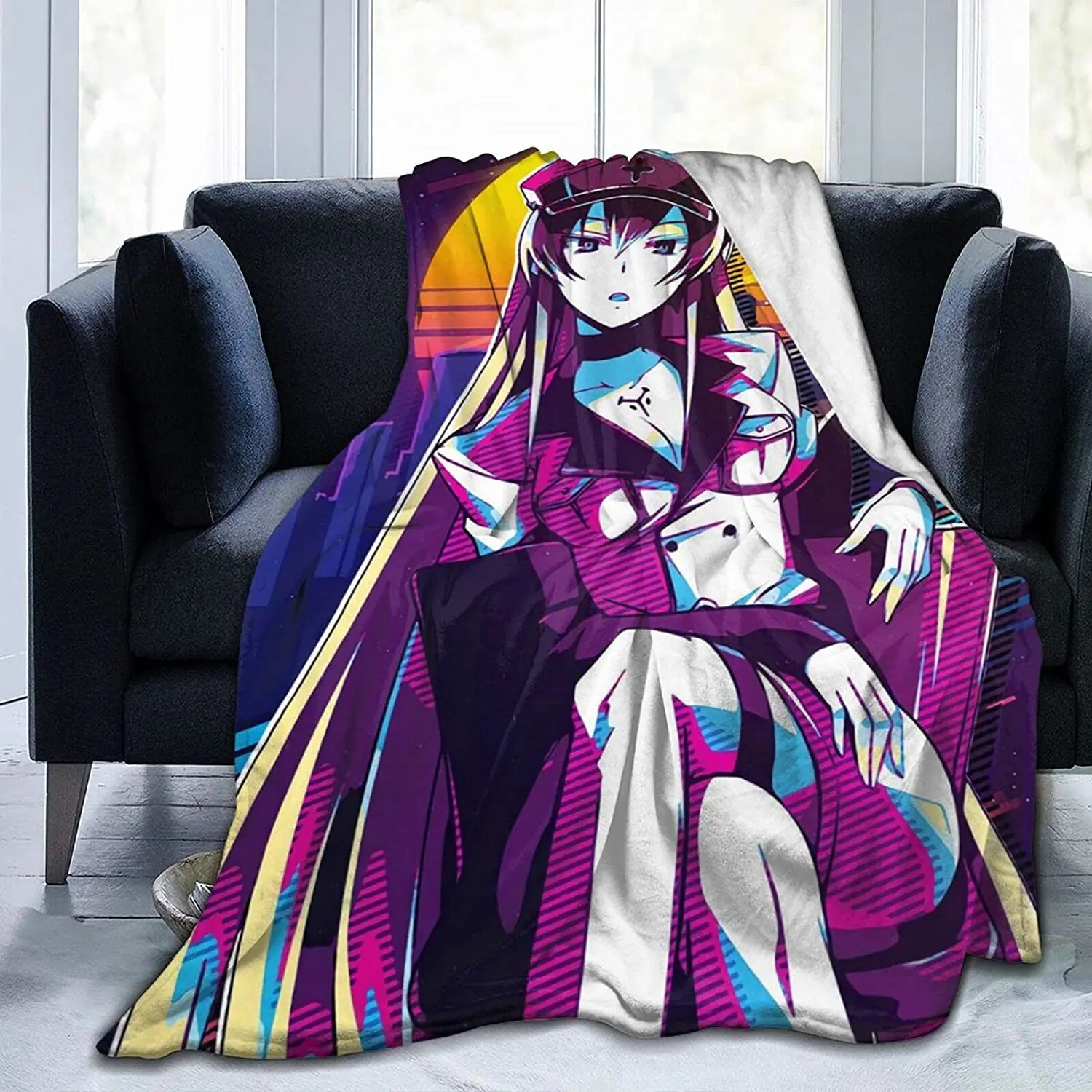 

Esdeath Fluffy Soft and Comfortable Blanket, Anime Warm Embrace of Sympathy