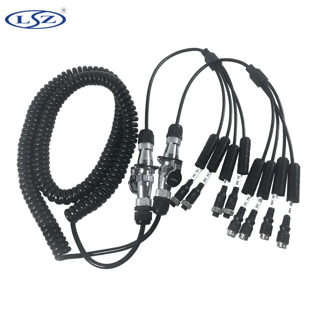 LSZ factory direct sales truck trailer wire electrical seven core spring suzie coil spiral power cable for monitoring system