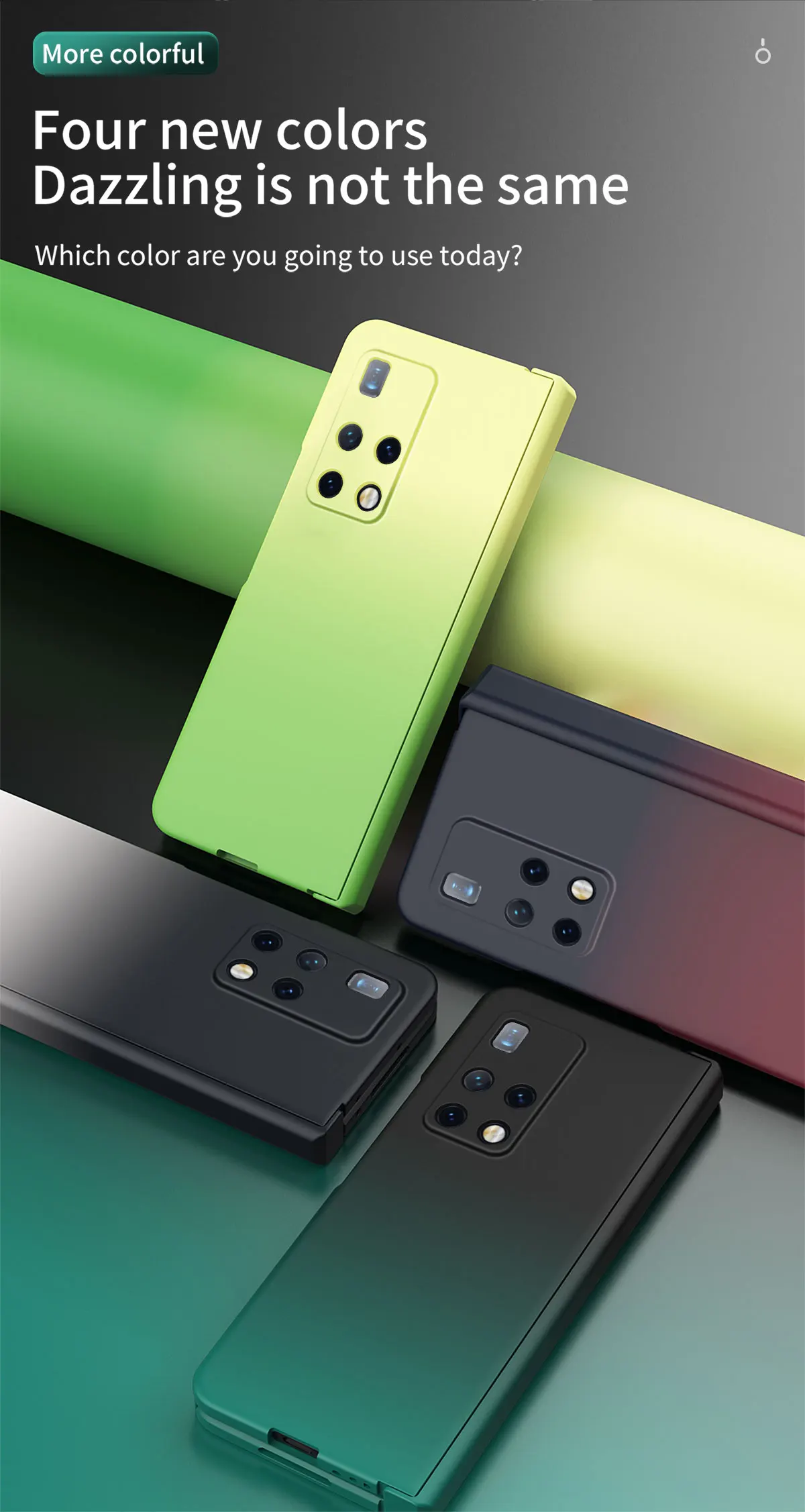 

Складной чехол с градиентными цветными петлями для Huawei Mate X2 с передней пленкой из закаленного стекла, защита от загрязнений, защита от царап...