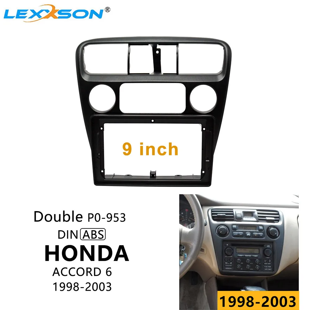 

Car Frame for HONDA ACCORD 1998 1999 2000 2001 2002 2003 Dashboard Accessories Refitting Stereo 9 inch Car Fascia Panel Trim Kit