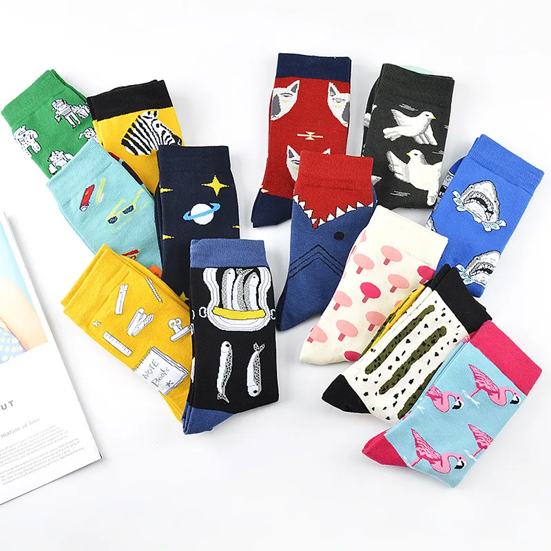 Newest Kawaii Cute Women Men  Socks Cartoon Animals Plants Stars Clothes Girl Printing Socks Unisex Socks  funny socks