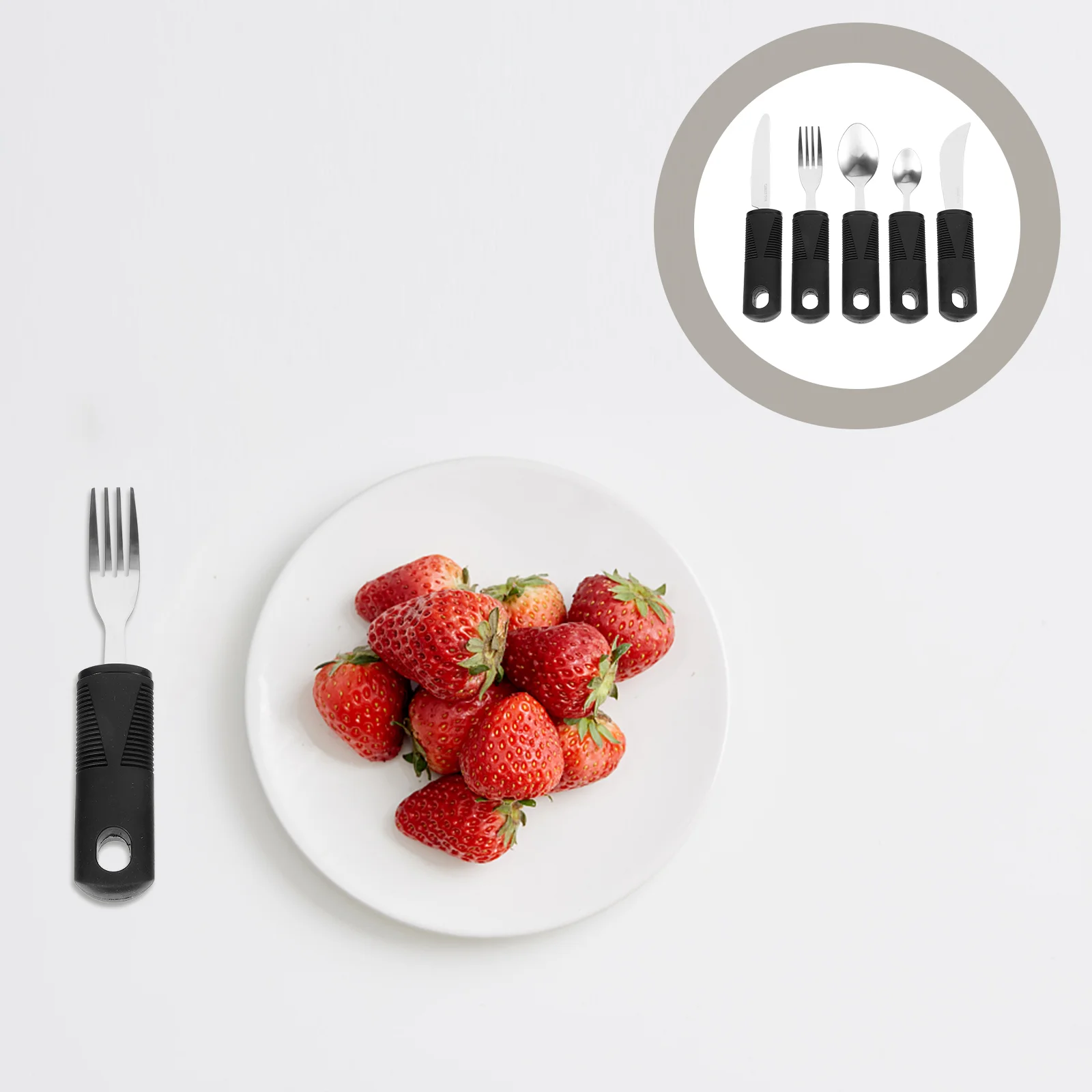 

Adaptive Utensils Tableware Elderly Fork Weighted Spoon Eatingutensil Parkinsons Cutlery Silverware Set Equipment Tremors