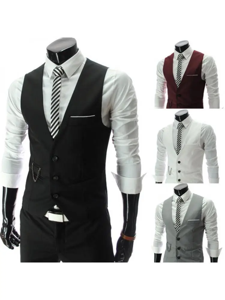 

Men's Suit Vest Hair Stylist Korean Slim-fit Ktv Hotel Work Clothes Vest Vest Vest Professional Tooling Dress