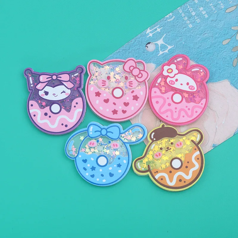 

Sanrios Kuromi Cinnamoroll мой мелодический помпон Пурины Hellokittys аниме кавайная нашивка с зыбучим песком аксессуары для волос материал праздничный под...