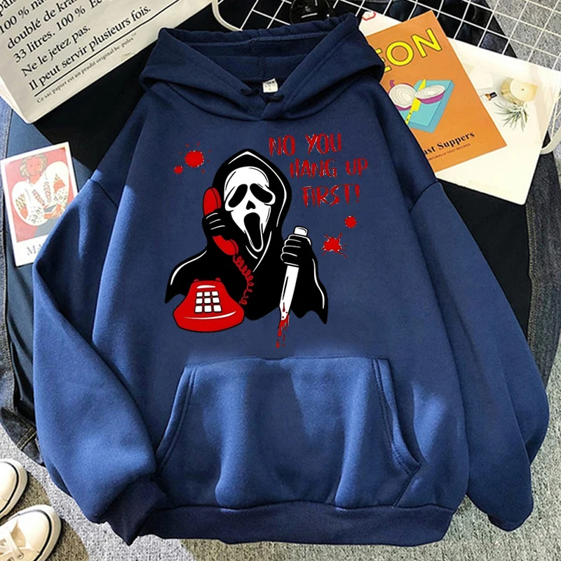

Ghost Face Print Hoodies Y2K Aesthetic Streetwear Autumn Winter Sportwear Harajuku Women Sweatshirt Hoodie gothic Streetwear