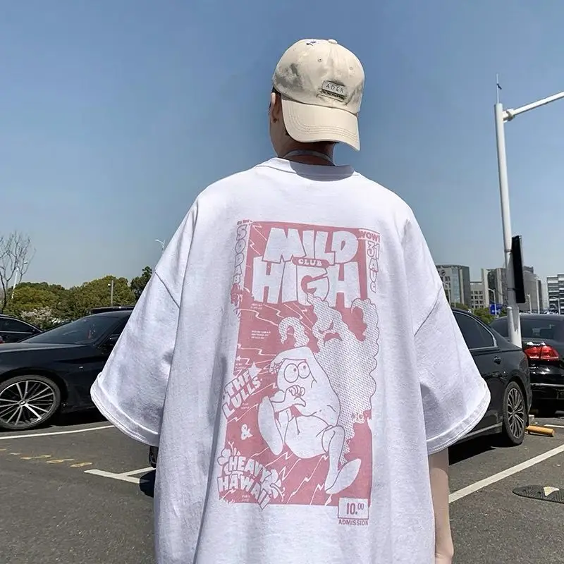 

Summer Cotton Short Sleeve Men's Fashion Versatile Fashion Brand T-shirt Men's Korean Loose Casual T-shirt Couple T-shirt