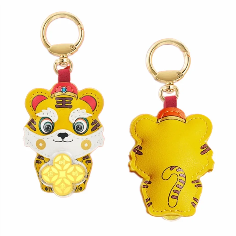 

Gift National Chaowen Car Creative Hanging Pendant Gold Leather Key Chain Earn Tiger Keychain For 2022