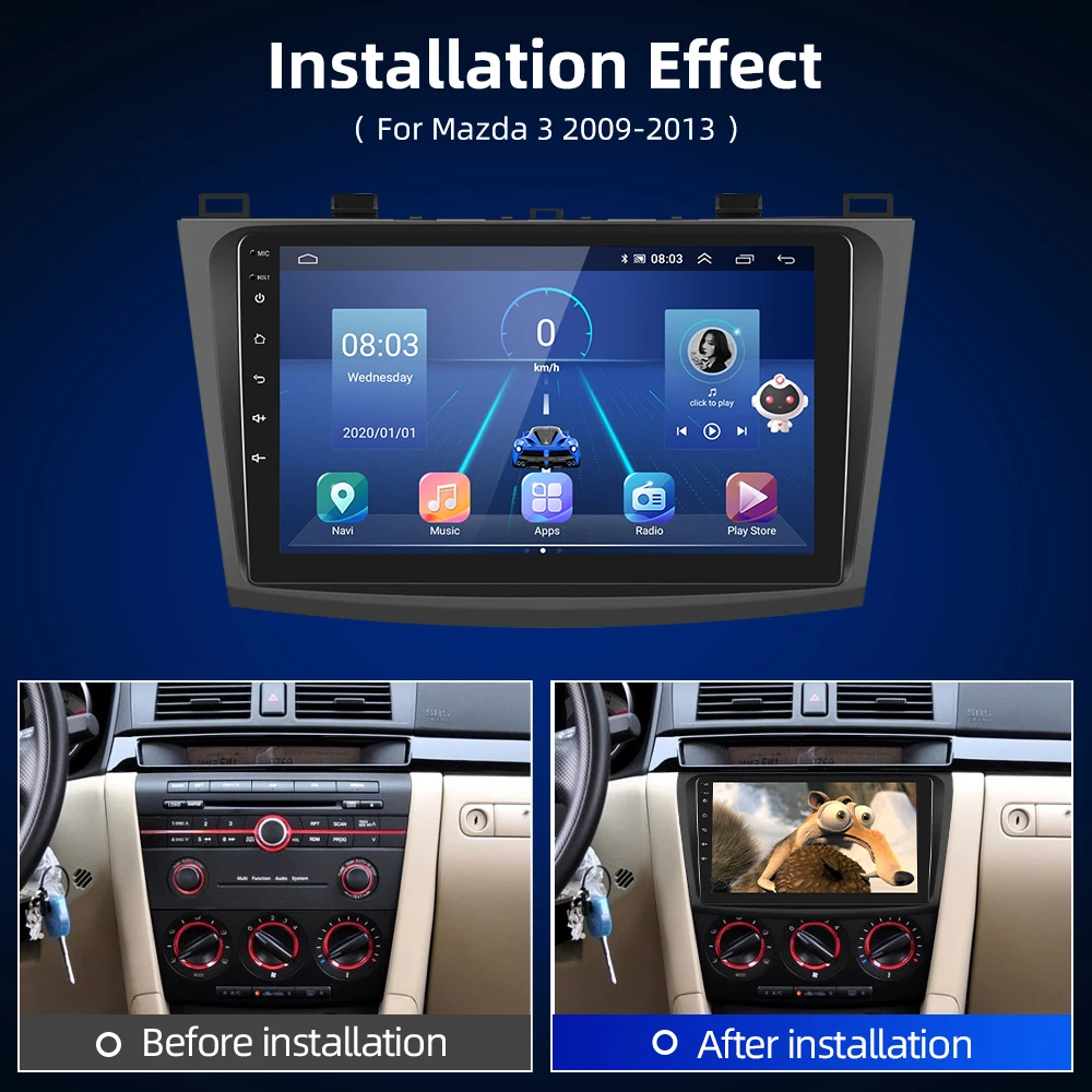 Автомагнитола Hikity на Android 11 для FIAT PANDA 2013-2020 мультимедийный видеоплеер Carplay