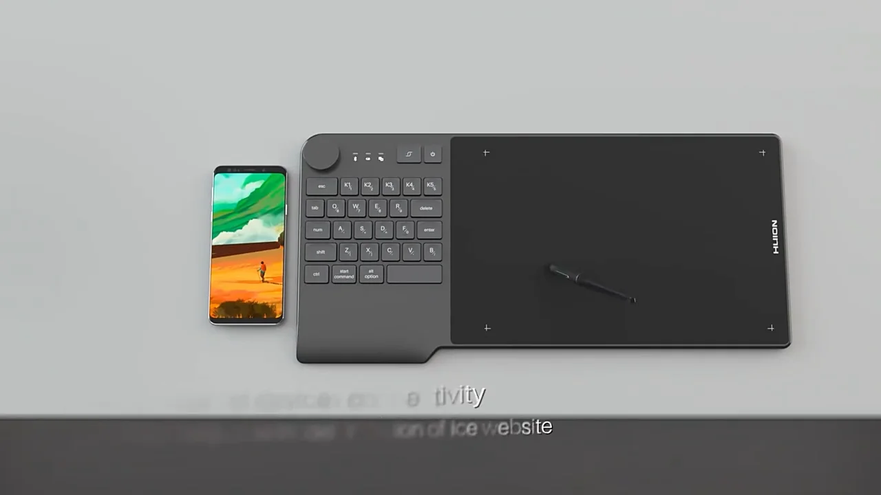 

Stock available HUION KD200 key dial function 8192 levels pressure sensitivity graphic digitizer digital drawing tablet