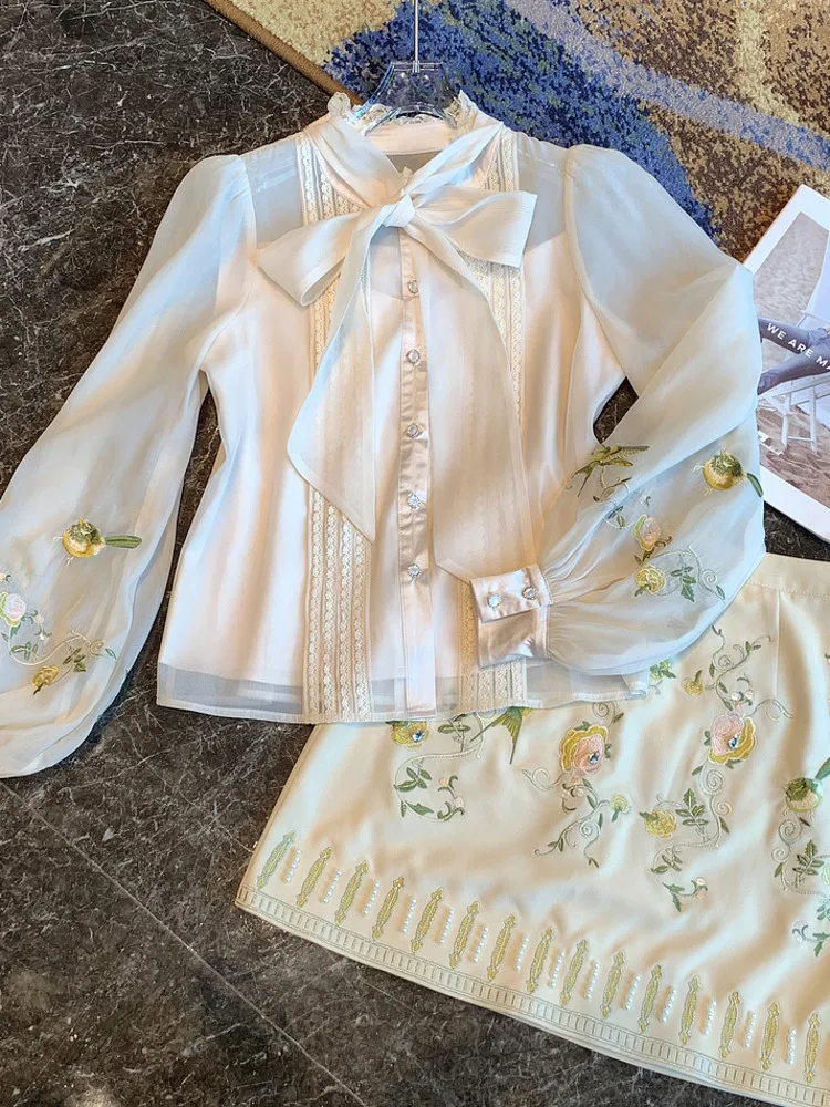 TDVICTORY Рубашка + Юбка из хлопка женский комплект