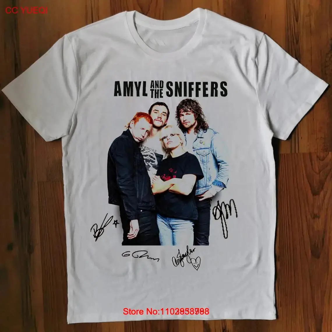 Редкая белая рубашка всех размеров Amyl and the Sniffers с подписью для участников