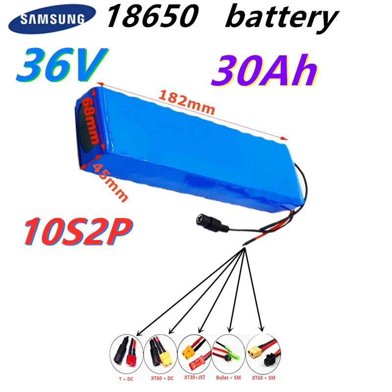 

36V 30Ah 10S2P Battery ebike battery pack 18650 Li-Ion Batteries 250W-500W For High Power electric scooter Motorcycle Scooter