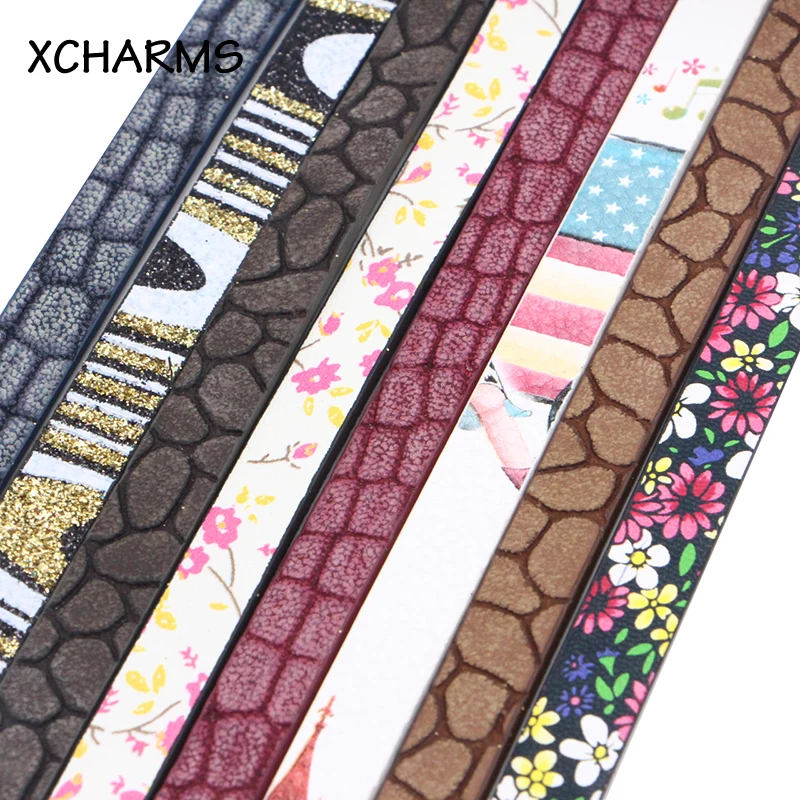 

Шнур и веревка из искусственной кожи с цветочным узором, 10 мм