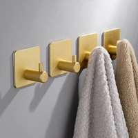 stainless steel self adhesive wall coat rack key holder rack towel hooks clothes rack hanging hooks bathroom accessories