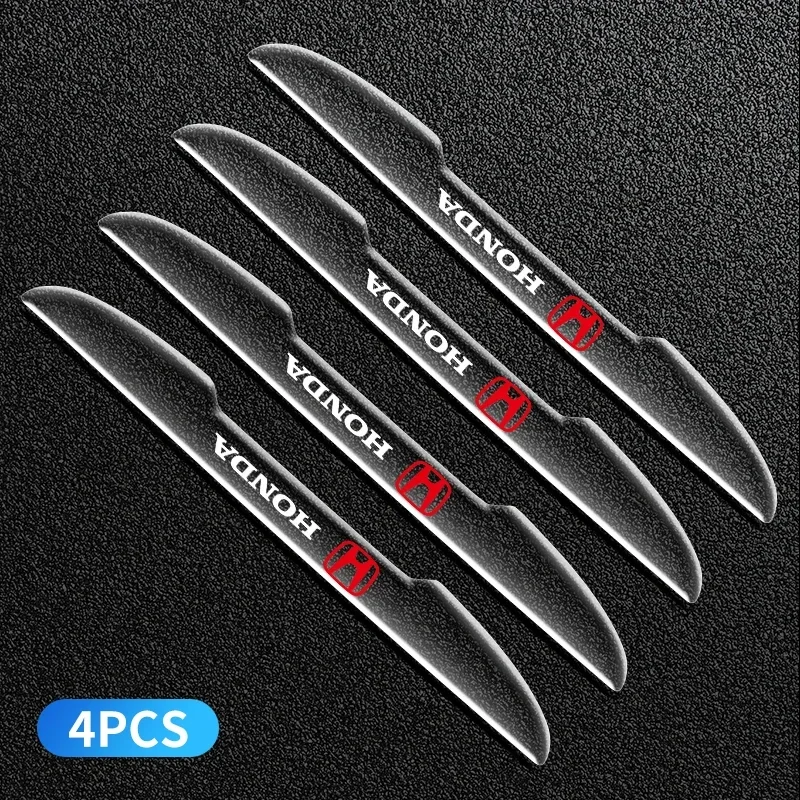 

4 шт., прозрачные защитные наклейки на дверь автомобиля для Honda Civic Fit Jazz Accord CRV HRV City Odyssey Passport, 4 шт.