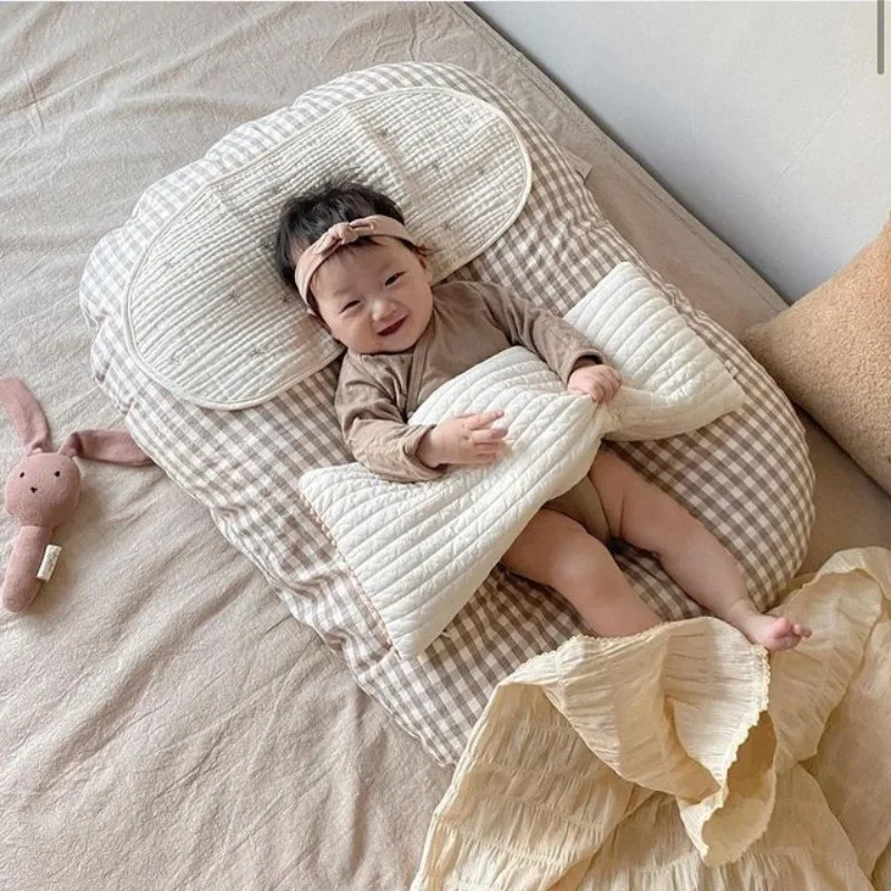 

Детская кроватка-гнездо, портативный манеж для мальчиков и девочек, кроватка для младенцев, детская кроватка, колыбель для новорожденных, регулируемая хлопковая люлька для переноски младенцев