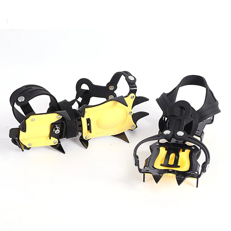12 Teeth Anti-Skid Crampons Manganese Steel Climbing Gear Snow Ice Climbing Shoe Grippers Crampon Mountaineering Traction Device