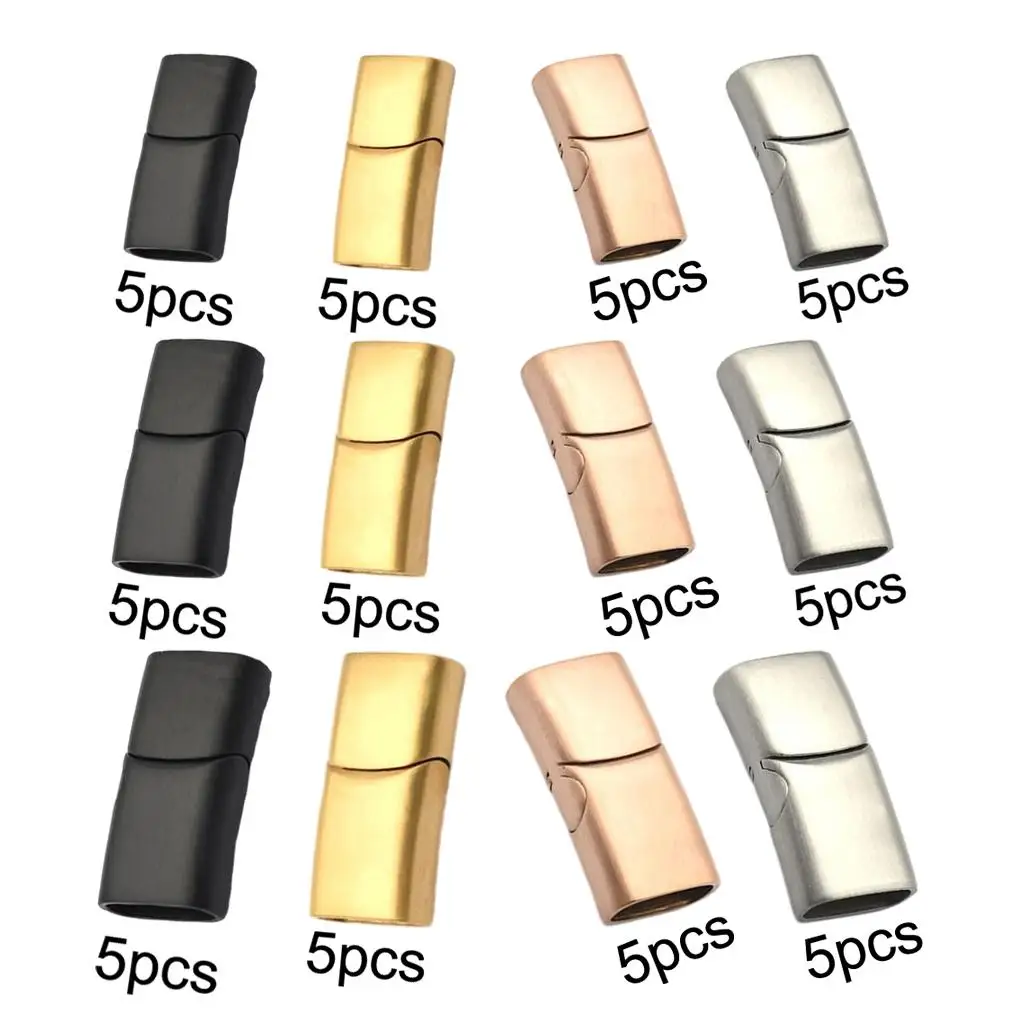 

5-Pack Micro Jewelry Clasps Buckle Flat Leather Cord Key