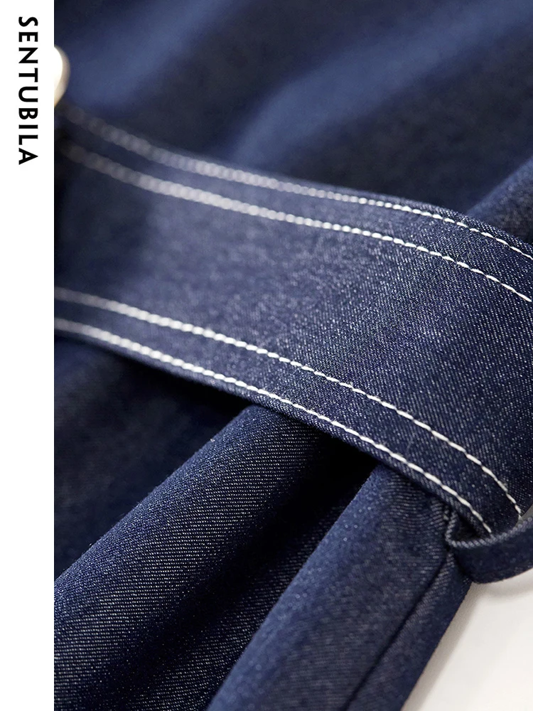 Женское джинсовое платье с поясом Sentubila