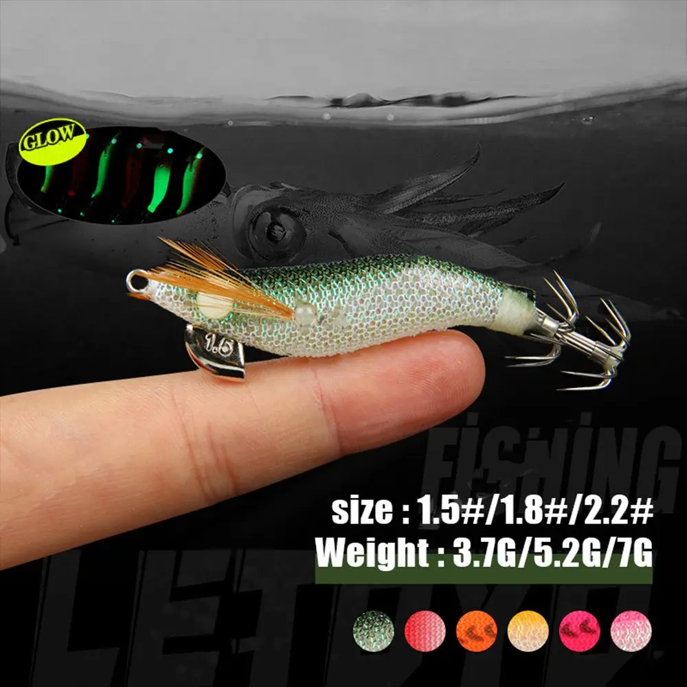 

2022 Lifelike 7.9cm 5.2g Lead Sinker Wood Shrimp Lures weave Squid Hook Fishing Tackle Octopus Bait