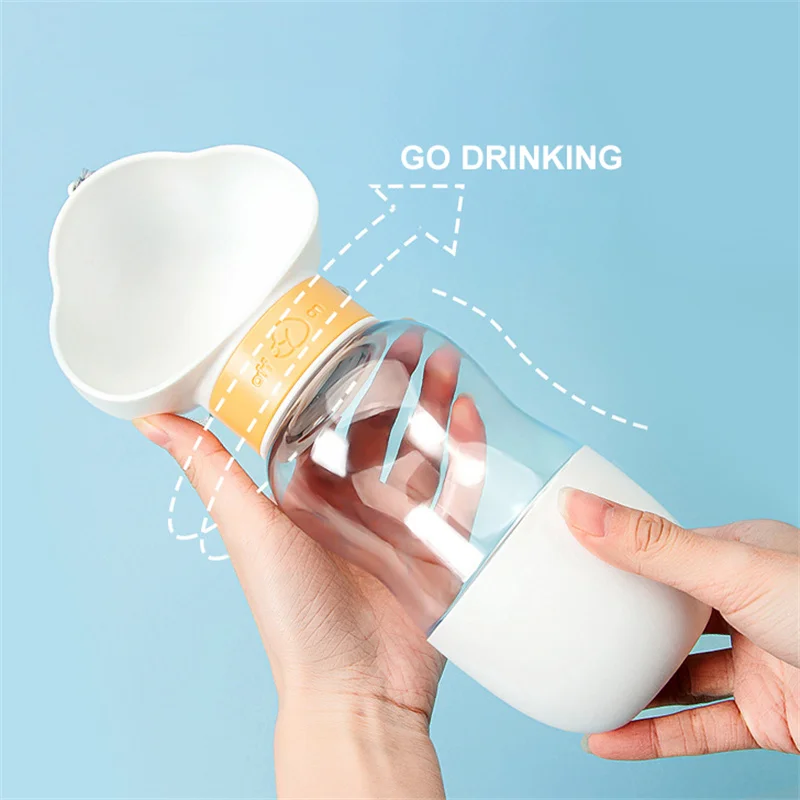 

Portable Dog Water Bottle Outdoor Puppy Cat Drinking Bowl Travel Walking 2 in 1 Drinkers Food Feeder Pet Accessories 350ml 200ml