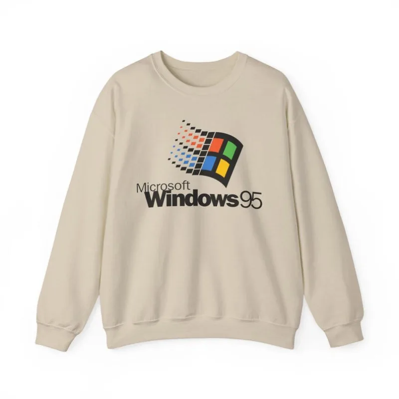 Фото Толстовка с круглым вырезом в стиле ретро Windows 95, винтажная толстовка в геймерском стиле, персонализированная одежда, толстовка с рисунком, толстовка унисекс с капюшоном №3