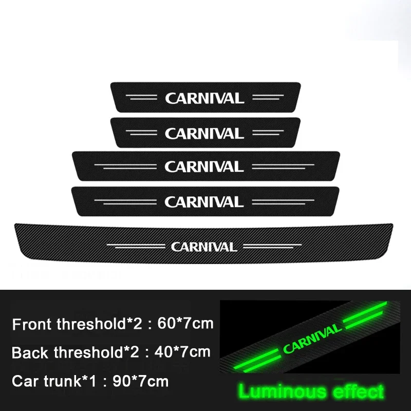 

Светящаяся автомобильная лента на порог, накладка на порог для KIA CARNIVAL, логотип K3 KX5 K7 Ceed, защита бампера багажника, светящиеся наклейки, аксессуары