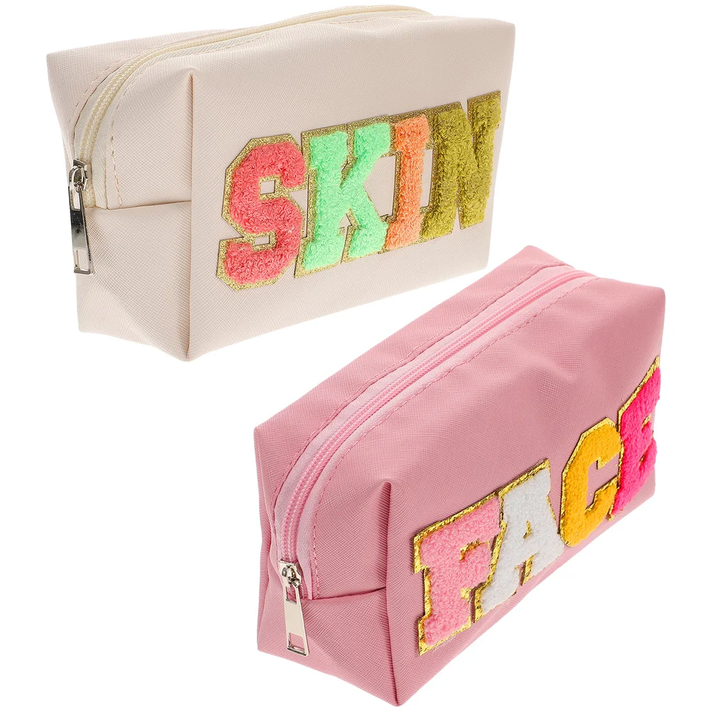 

2PCS Portable Makeup Bag Cute Makeup Bag Travel Makeup Bag Makeup Pouch Women Makeup Bag